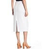 Color:White - Image 2 - Taylor Stretch Crepe Suiting Midi Pencil Skirt