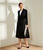 Color:Black - Image 3 - Taylor Stretch Crepe Suiting Midi Pencil Skirt