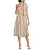 Preston & York Teegan Mock Neck Sleeveless Printed Organza Coordinating Blouse - Image 3