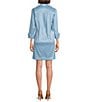 Preston & York Thea Taffeta 3/4 Sleeve Point Collar Dress, Color:Mist - Image 2