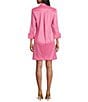 Preston & York Thea Taffeta 3/4 Sleeve Point Collar Dress, Color:Cosmo - Image 2