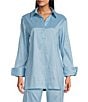 Preston & York Thea Taffeta Cuffed Long Sleeve Point Collar Button Front Blouse, Color:Mist - Image 1
