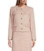 Color:Pink Multi - Image 1 - Wanda Boucle Long Sleeve Coordinating Blazer Jacket