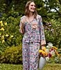 Printfresh Bee Tapestry Print Long Sleeve Notch Collar Eco Satin Long Pajama Set - Image 3
