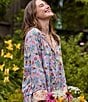 Printfresh Bee Tapestry Print Long Sleeve Notch Collar Eco Satin Long Pajama Set - Image 4