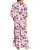 Printfresh Champagne & Caviar Woven Sateen Thermoregulating Short Sleeve Notch Collar Long Coordinating Pajama Set, Color:Lavender Spritz - Image 2