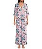Printfresh Champagne & Caviar Woven Sateen Thermoregulating 3/4 Sleeve Notch Collar Long Coordinating Pajama Set - Image 1