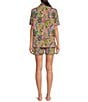 Printfresh Kitchen Garden Organic Cotton Short Sleeve Notch Collar Woven Shorty Pajama Set, Color:Rose - Image 2