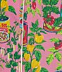 Printfresh Kitchen Garden Organic Cotton Short Sleeve Notch Collar Woven Shorty Pajama Set, Color:Rose - Image 3