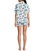 Printfresh Lighthouse Keeper Print Organic Cotton Short Sleeve Notch Collar Woven Shorty Pajama Set, Color:Cloud - Image 2