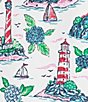 Printfresh Lighthouse Keeper Print Organic Cotton Short Sleeve Notch Collar Woven Shorty Pajama Set, Color:Cloud - Image 3