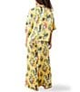 Printfresh Mischievous Cats Woven Sateen Thermoregulating Short Sleeve Notch Collar Long Coordinating Pajama Set - Image 2