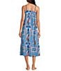 Color:Saltwater Blue - Image 2 - Tidal Tapestry Woven Maxi Nightgown