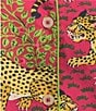 Color:Hot Pink - Image 4 - Woven Bagheera Leopard Print Short Sleeve Notch Collar Shorty Pajama Set