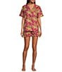 Printfresh Woven Bagheera Leopard Print Short Sleeve Notch Collar Shorty Pajama Set - Image 1