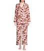 Printfresh Woven Organic Cotton Hen House Print Long Sleeve Notch Collar Ankle Pajama Set - Image 1