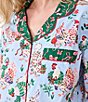 Printfresh Woven Organic Cotton Holiday Hens Print Long Sleeve Notch Collar Long Pajama Set - Image 3