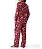 Printfresh Woven Organic Cotton North Pole Print Long Sleeve Notch Collar Long Flannel Pajama Set - Image 2