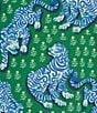 Printfresh Woven Tiger Queen Print Organic Cotton Short Sleeve Notch Collar Shorty Pajama Set, Color:Jade - Image 4