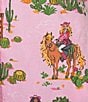Printfresh x Barbie Western Barbie Print Organic Cotton Short Sleeve Notch Collar Woven Shorty Pajama Set, Color:Cowgirl Pink - Image 3
