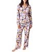 Printfresh x Gilmore Girls Luke's Diner Novelty Print Knit Organic Pima Modal Long Sleeve Notch Collar Pajama Set - Image 1
