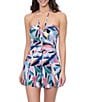 Profile by Gottex Profile By Gottex Aura Halter Sweetheart Neck Tummy Control Bandeau Romper Swimdress, Color:Multi - Image 1