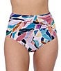 Profile by Gottex Profile By Gottex Aura Shirred High Waist Swim Bottom, Color:Multi - Image 1