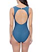 Profile by Gottex Profile By Gottex Blend Texture Scoop Neck Open Back Tummy Control One Piece Swimsuit, Color:Jade - Image 2