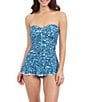 Profile by Gottex Profile By Gottex Juliette Sweetheart Neck Ruffle Trim Bandeau Swimdress One Piece Swimsuit, Color:Teal - Image 1