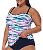 Profile by Gottex Plus Size Canva Underwire Shirred Tankini Swim Top - Image 1