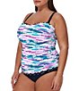 Profile by Gottex Plus Size Canva Underwire Shirred Tankini Swim Top - Image 3