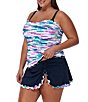 Profile By Gottex Plus Size Multi Canva Underwire Shirred Tankini Swim Top - Image 3