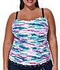 Profile By Gottex Plus Size Multi Canva Underwire Shirred Tankini Swim Top - Image 4