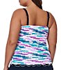 Profile By Gottex Plus Size Multi Canva Underwire Shirred Tankini Swim Top - Image 5