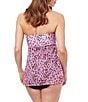 Color:Multi Pink - Image 2 - Pretty Wild Bandeau Flyaway Tummy Control One Piece Swimsuit