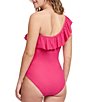Color:Rose - Image 2 - Tutti Fruitti One Shoulder Ruffled One-Piece Swimsuit