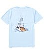 Color:Light Blue - Image 1 - Big Boys 8-16 Short Sleeve Deep Wave Performance Graphic T-Shirt