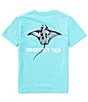 Color:Seafoam - Image 1 - Big Boys 8-16 Short Sleeve Manta Ray Graphic T-Shirt