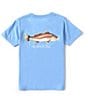 Color:Light Blue - Image 1 - Big Boys 8-16 Short Sleeve Redfish Graphic T-Shirt