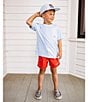 Color:Light Blue - Image 4 - Big Boys 8-16 Short Sleeve Sport Flag Graphic Performance T-Shirt