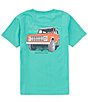 Color:Soft Green - Image 1 - Big Boys 8-16 Short Sleeve Truckin' Graphic T-Shirt