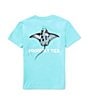 Color:Seafoam - Image 1 - Little Boys 2-7 Short Sleeve Manta Ray Graphic T-Shirt