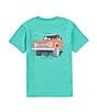 Color:Soft Green - Image 1 - Little Boys 2-7 Short Sleeve Truckin' Graphic T-Shirt