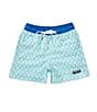 Properly Tied Little Boys Fish Print Swim Trunks, Color:Shoal - Image 1