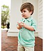 Color:Green - Image 4 - Little Boys 2T-7 Inlet Print Polo