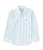 Color:Laguna - Image 1 - Little Boys 2T-7 Long Sleeve Checked Seasonal Sport Shirt