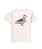 Color:Ice Grey - Image 1 - Little Boys 2T-7 Short Sleeve Americana Logo Graphic T-Shirt