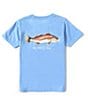 Color:Light Blue - Image 1 - Little Boys 2T-7 Short Sleeve Redfish Graphic T-Shirt