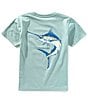 Properly Tied Little/Big Boys Blue Marlin Short Sleeve Graphic T-Shirt, Color:Marine Mist - Image 1