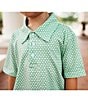Properly Tied Big Boys Inlet Print Polo, Color:Green - Image 3